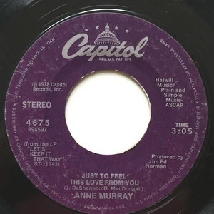 Anne Murray - I Just Fall In Love Again / Just To Feel 45 rpm Vinyl 7" Single G+ - Picture 1 of 9