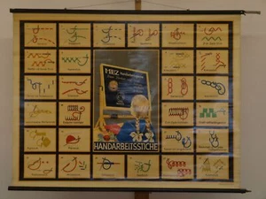 Handarbeitsstich Stricken Strickerei Handarbeit Garne~1955 Schul-Wandbild 105x81 - Bild 1 von 5