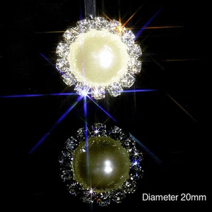 10 RUNDE HOCHWERTIGE SILBER PERLEN & STRASS VERZIERUNGEN STRASS CA. 2 CM - Bild 1 von 1