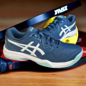 Scarpe da Tennis/Pickleball/Atletica ASICS Gel-Dedicate 7 Acciaio Blu/Bianco Sneakers - Foto 1 di 13