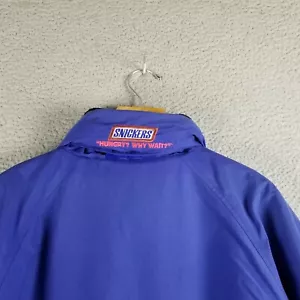 Vintage Snickers Jacket Men Large Hungry? Why Wait Promo Blue Lined 90's Coat - Picture 1 of 10