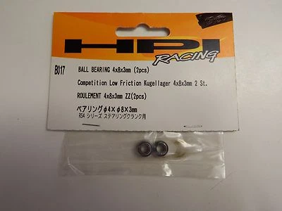 HPI Racing - BALL BEARING 4x8x3mm (2pcs) - Model B017  - Image 1 of 2