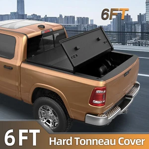 6FT FRP Hard Truck Tonneau Cover For 2004-12 Chevy Colorado GMC Canyon Long Bed - Picture 1 of 8