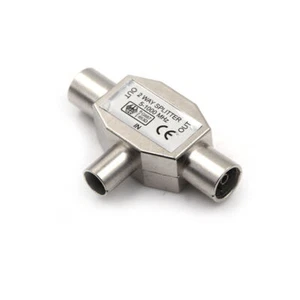 2Way PAL TV Aerial Coaxial Antenna Signal Splitter Indoor Passive Metal Casing3C - Picture 1 of 6