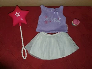 Traje de cumpleaños para muñeca American Girl - Top, falda TuTu, globo y cupcake - Imagen 1 de 7