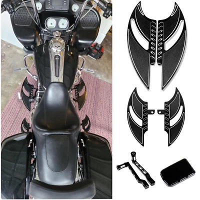 Tablero de pie negro freno talón puntera palanca de cambio pedal apto para Harley Touring Foto 1 de 4