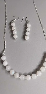 Mondstein Set, versilbert, Handgefertigt. - Bild 1 von 2