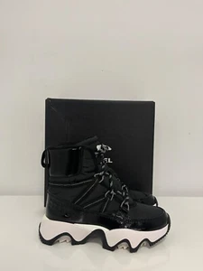 Sorel Ladies KINETIC IMPACT SPORT Waterproof Boot Black/Sea Salt All Sizes NIB - Picture 1 of 8