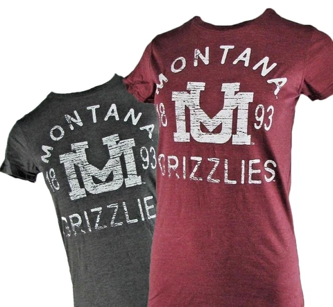 University of Montana Grizzlies Women's S/S Distress T-shirt NCAA S M L XL Cover
