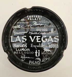 Cenicero Las Vegas Negro Blanco Venetian Ceasars Harrahs Luxor Bellagio MGM Nuevo - Imagen 1 de 10
