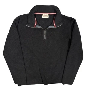 Phil Petter Alpin 1/4 Zip Knit Sweater 100% Merino Wool Black Heavyweight Large - Picture 1 of 12