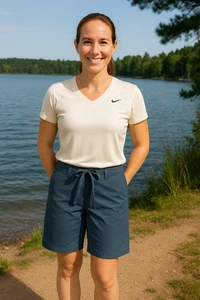 Free Country Women’s Small Steel Blue Quick-Dry Bermuda Length Pock - Picture 1 of 7