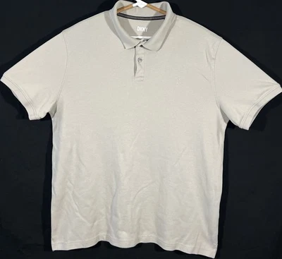 Camisa polo masculina DKNY marrom manga curta mistura de algodão G - Imagem 1 de 4