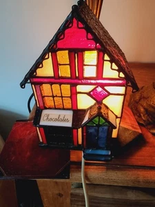 Tiffany Style Lamp Chocolate Shop/house - Picture 1 of 7