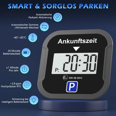 Elektronische Parkscheibe KBA-Zulassung Digitale Automatische Parkuhr +Batterie* - Bild 1 von 4
