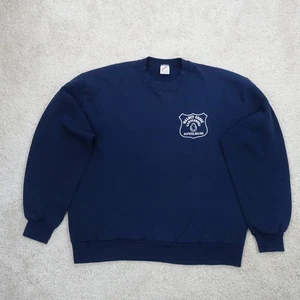 Vintage Fire Dept Sweatshirt Herren Large Badge Logo Navy Pullover USA Workwear - Bild 1 von 11