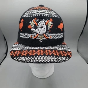 Anaheim Ducks Strickmütze schwarz orange Ugly Sweater Mighty Ducks Snapback Hockey - Bild 1 von 6