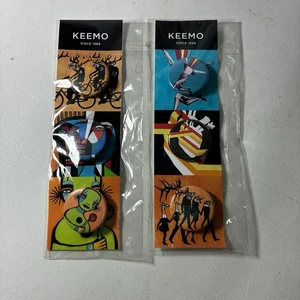 KEEMO Gallery - Limited ed Pinbacks Buttons Pins Art folk pop abstract outsider - Picture 1 of 9
