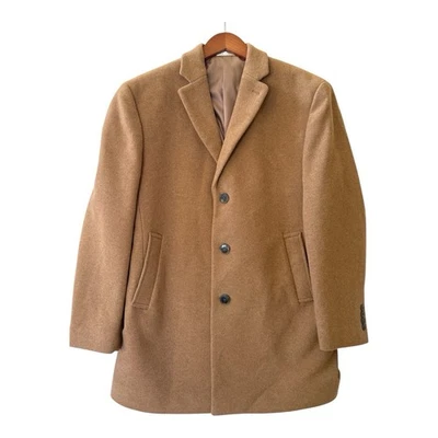 Calvin Klein Men’s Camel Topcoat NWT 40S Wool Blend “Prosper” 3-Button Overcoat - Image 1 of 4