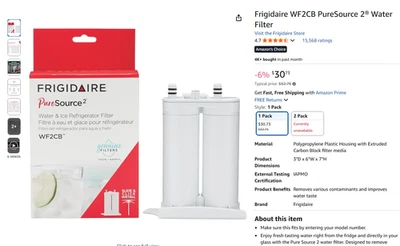 Frigidaire WF2CB Puresource 2 Water Filter (5 PACK) - Image 1 of 3