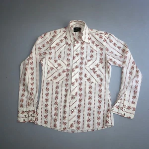 Vintage Sears Shirt Mens XS Floral All Over Western Wear Pearl Snap 13 13.5 - Picture 1 of 4