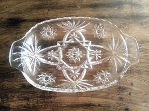 Vintage Starburst Divided Serving Dish or Jewelry Tray with Handles - Picture 1 of 5
