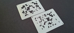 SEAMLESS DIGIT PIXEL CAMOUFLAGE Camo Pattern Airbrush Stencil Body Face Paint - Picture 1 of 2