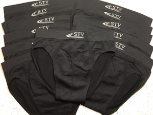 ⭐ 12 CALZONCILLOS Slip NEGROS STV Talla M-L-XL-XXL-XXXL Sin costuras ENV 24h ⭐ - Imagen 1 de 1