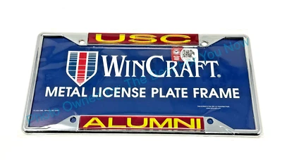 USC Alumni License Plate Frame Chrome and Burgundy  - Image 1 of 4