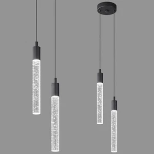 Modern Light Fixture Kitchen Island Pendant Light Dimmable LED Black Pendant Lig - Picture 1 of 7