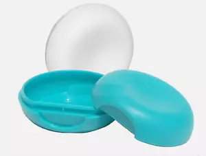 Borsa da tasca personale Tupperware S&P pepe salino rotondo shaker blu bianco nuova - Foto 1 di 3