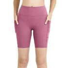 Summer Ladies Yoga Shorts Double Side Pockets Sports Tights Seamless1650