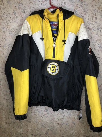 Vintage 1990s NHL Boston Bruins Starter Jacket Pullover Medium PATCH Cover