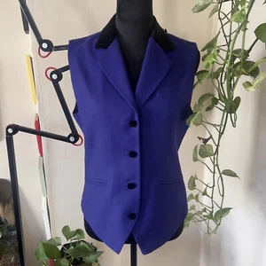 Vtg 90s Casual Corner Purple Pure Wool And Velvet Vest - Size 8 - Picture 1 of 7