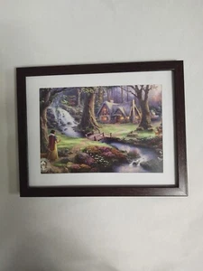 Snow White Discovers The Cottage Thomas Kinkade 9 x 7 Brown Tabletop Wall Frame - Picture 1 of 5