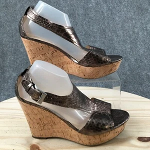 Franco Sarto Heels Womens 7.5 M Supra Snakeskin Wedge Platform Gold Faux Leather - Picture 1 of 15