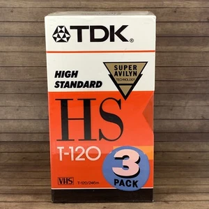3 TDK High Standard VHS Videocassette Tapes T-120 Leerkassetten Super Avilyn Tech - Bild 1 von 8