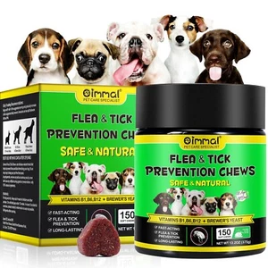 Pulci E Tick Prevention Chews per Cani,150 Pz Cane Flea & Tick Control Supplemen - Imagen 1 de 10