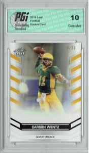Carson Wentz 2016 Leaf Draft Gold #2 Only 25 Made Rookie Card PGI 10 - Picture 1 of 1