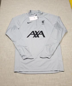 NIKE Liverpool FC Strike 1/4 Zip Drill Top Small Mens Wolf Gray Black Storm Fit - Picture 1 of 13