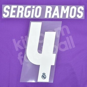 Original Player Issue 2016-17 Real Madrid Away Name Number Set #4 SERGIO RAMO... - Imagen 1 de 2