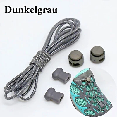 Schnürsenkel mit Schnellverschluss Elastisch Schuhbänder Rund ohne Binden Bunt - Bild 1 von 4