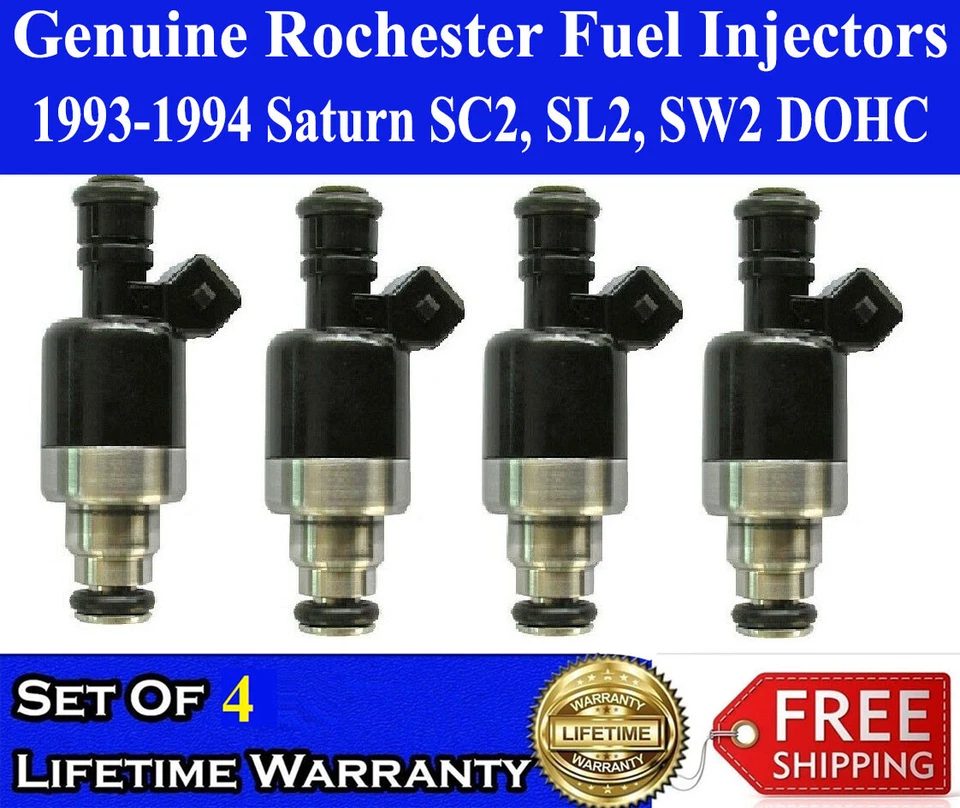 4 inyectores de combustible OEM Rochester para 1993-1994 Saturn SC2, SL2, SW2 DOHC 17106488 Foto 1 de 1