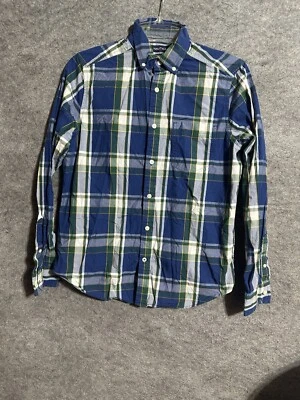 Nautica Button Up Shirt Mens Size Small Blue Plaid Academia Classic Teacher Norm - Image 1 of 4