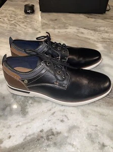 JF J FERRAR CLAY IKE sneakers lace up black leather shoes men's size 9.5 M EUC - Picture 1 of 8