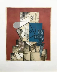 Pablo Picasso "Visage Sur Fond Rouge" 1982 | Marina Picasso Estate Hand Signed - Picture 1 of 4
