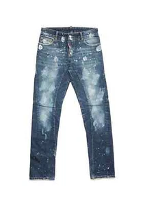 Dsquared2 biker distressed/painted denim jeans men's S-M - Picture 1 of 10