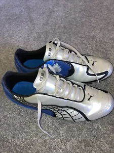 Puma Football Boots Size 9 V5.10 Retro Rare Mouldies Moulded Studs Silver Blue - Picture 1 of 9