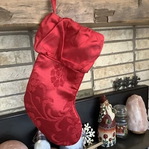 1 L'ART DE CHINE ROT Blumen Brokat Satin WEIHNACHTSSTRUMPF selten - Bild 1 von 3