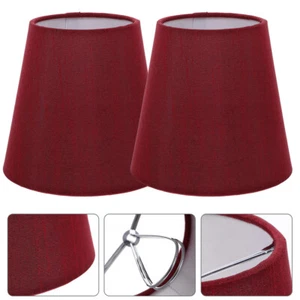 2 Pcs Lampshade Wall Light Small Clip on Shades Fabric Lampshades - Picture 1 of 12
